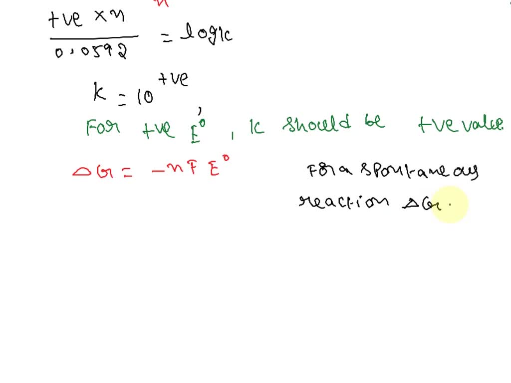 SOLVED: What values of K (the equilibrium constant) and ΔG are expected ...