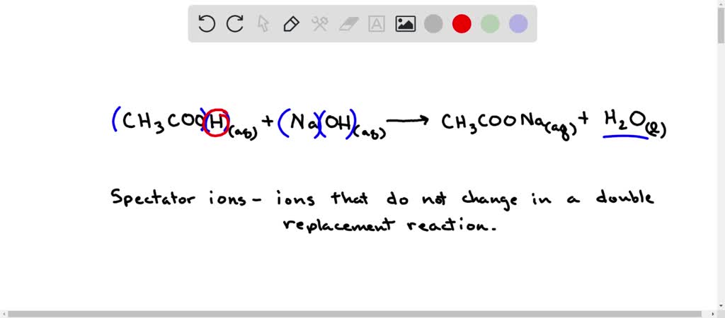 Solved What Are The Spectator Ions In The Following Reaction Ch Cooh Aq Naoh Aq