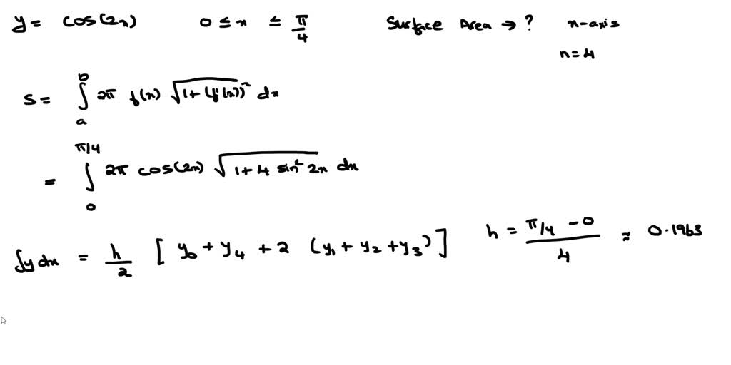 estimate the area of the surface generated by revolving the curve