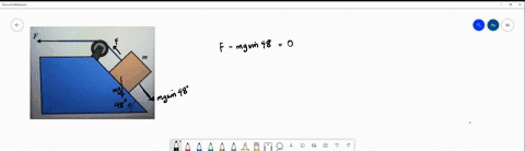 a-block-of-mass-m-is-pulled-via-pulley-at-constant-velocity-along-a-surface-inclined-at-angle-0-48-degrees-the-coefficient-of-kinetic-friction-is-pk-013between-the-block-and-surface-determin-29855