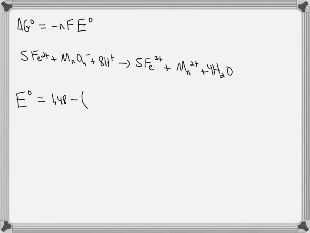 SOLVED: Calculate ΔG° and K at 25°C for the following reaction (b) IO3 ...