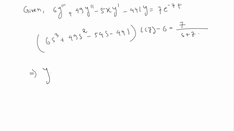 point-transform-the-differential-equation-6y-49y-54y-44ly-te-7t-y0-0-y-0-0-y-0-1-into-an-algebraic-equation-by-taking-the-laplace-transform-of-each-side-use-y-for-the-laplace-transform-of-y-31854