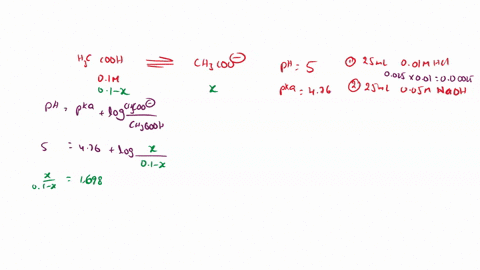 a-one-liter-solution-of-acetic-acid-pka-476-is-prepared-with-a-concentration-of-01m-the-ph-of-the-resulting-solution-at-equilibrium-is-50-calculate-the-resulting-ph-values-when-a-you-add-25-04133
