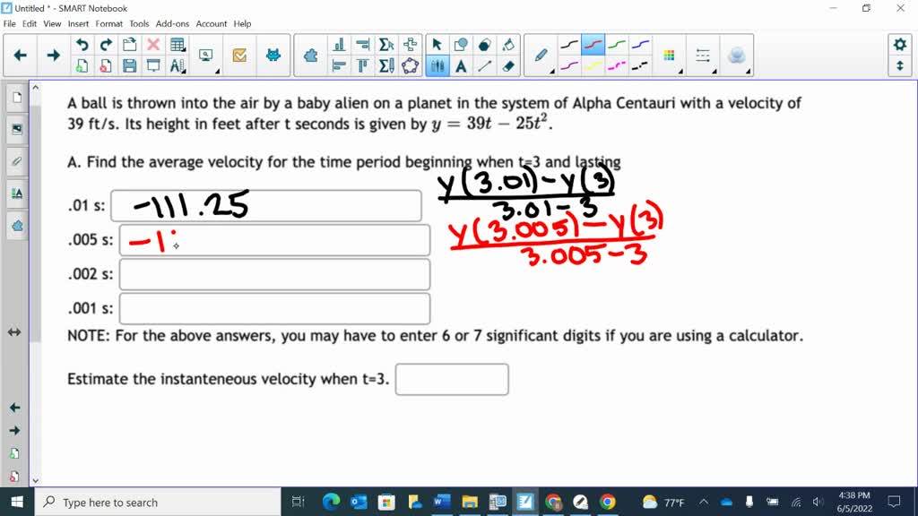 Solved A Ball Is Thrown Into The Air By Baby Alien On Ftls Height In Feet Planet In The