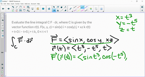 evaluate-the-line-integral-c-f-dr-where-c-is-given-by-the-vector-function-rt-fx-y-z-sinx-i-cosy-j-xz-k-rt-t3-i-t5-j-t-k-0-t-1-11995
