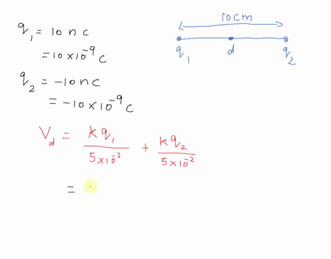 1-an-electric-dipole-consists-of-point-charges-q1-10-nc-and-q2-10-nc-separated-by-10-cm-a-find-the-electric-potential-at-a-point-halfway-between-the-charges-b-find-the-electric-potential-at-26999
