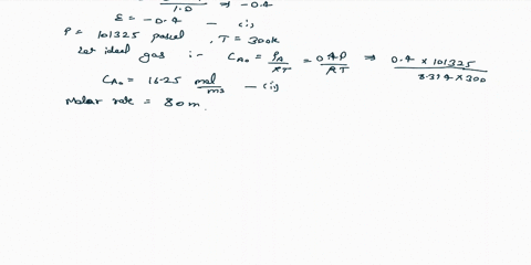 a-gas-phase-reaction-of-ab-c-is-to-be-carried-out-isothermally-in-a-pfr-a-feed-consisting-of-40-of-a-and-60-of-b-enters-the-reactor-at-a-temperature-of-27-c-and-10-atm-the-reaction-is-second-84416