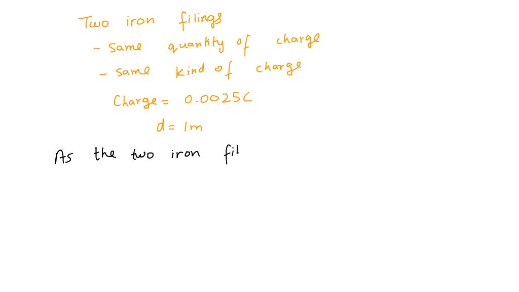 SOLVED Two iron filings are charged with an identical quantity and