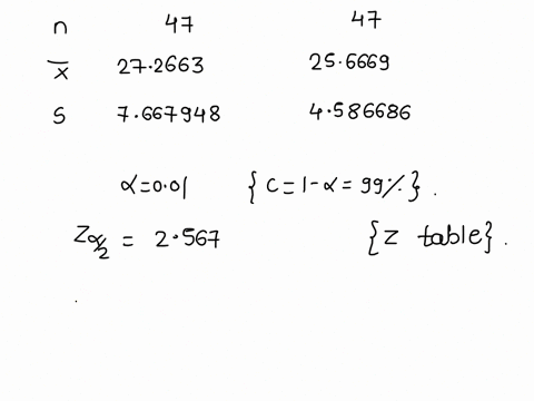 given-in-the-table-are-the-bmi-statistics-for-random-samples-of-men-and-women-assume-that-the-two-samples-are-independent-simple-random-samples-selected-from-normally-distributed-populations-55198