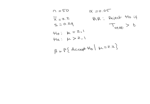 a-random-sample-of-n-50-observations-from-a-quantitative-population-produced-a-mean-x-22-and-a-standard-deviation-s-029-your-research-objective-is-to-show-that-the-population-mean-exceeds-21-calculate