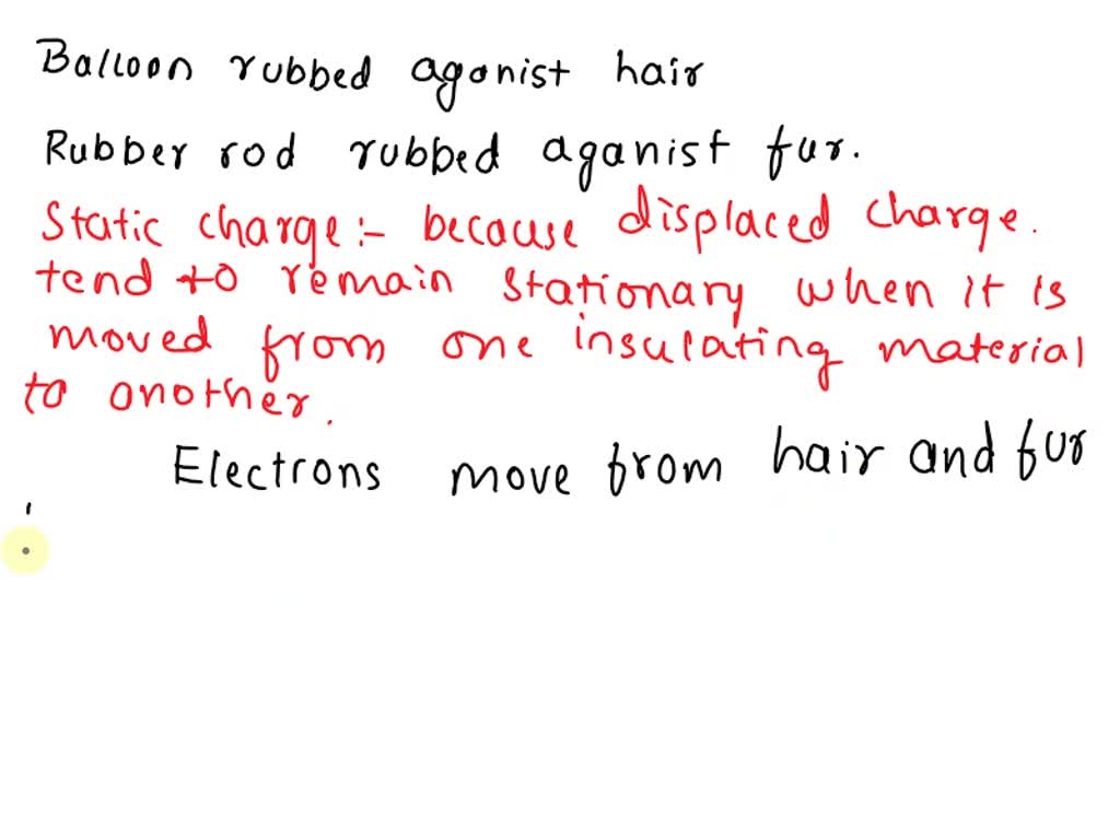SOLVED A balloon is charged by rubbing it against a student's very