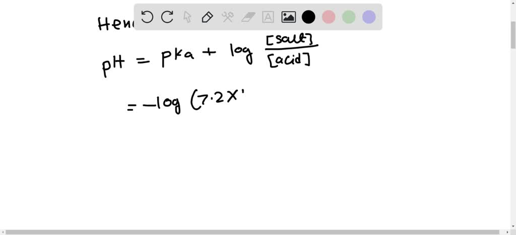 SOLVED: Solve for the pH of a buffer solution using the Henderson ...