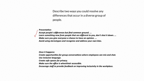 describe-two-ways-you-could-resolve-any-differences-that-occur-in-a-diverse-group-of-people