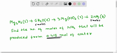 how-many-moles-of-ammonia-are-produced-from-0415-mol-of-water-in-the-following-reaction-mg3n2s-6h2ol-3mgoh2s-2nh3g-43784