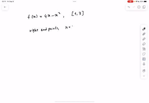 01-points-previous-answers-harmathap11-131001mi-my-notes-ask-your-teacher-approximate-the-area-under-the-curve-over-the-specified-interva-by-using-the-indicated-number-of-subintervals-or-rec-24005