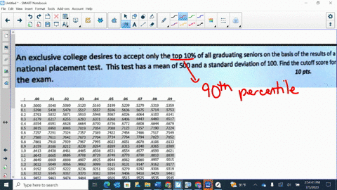 an-exclusive-college-desires-to-accept-only-the-top-10-of-all-graduating-seniors-on-the-basis-of-the-results-of-a-standard-deviation-of-100-find-the-cutoff-score-national-placement-test-this-14108