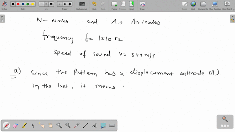 the-pattern-of-displacement-nodes-n-and-antinodes-a-in-a-pipe-is-nanananana-when-the-standing-wave-frequency-is-1510-hz-the-pipe-contains-air-at-20c-the-speed-of-sound-in-air-is-344-ms-a-is-08892