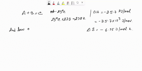 10-the-thermodynamic-functions-for-the-generic-reaction-abc-at-25oc-are-h-357-kjmole-s-695-jmolek-calculate-g-in-kjmole-group-of-answer-choices-146-377-355-336-2036-18494