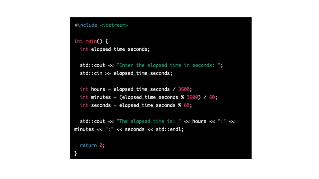 Complete the program below so that reads in a total number of seconds ...