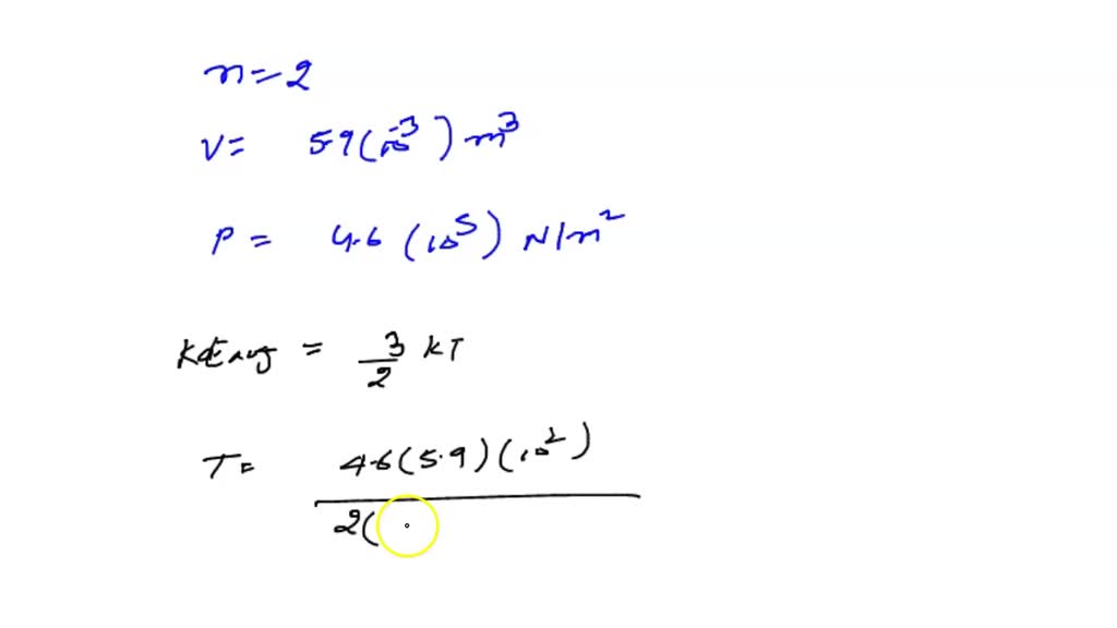 Two Moles Of An Ideal Gas Are Placed In A Container Whose Volume Is 3.1 