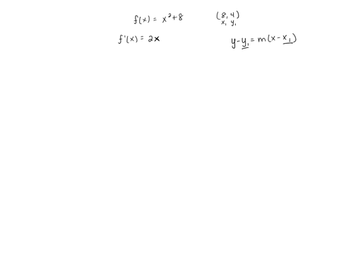 consider-the-following-equation-and-point-fx-x-8-8-4-find-an-equation-of-the-tangent-line-to-the-graph-of-f-at-the-given-point-verify-your-results-by-using-graphing-utility-to-graph-the-func-56056