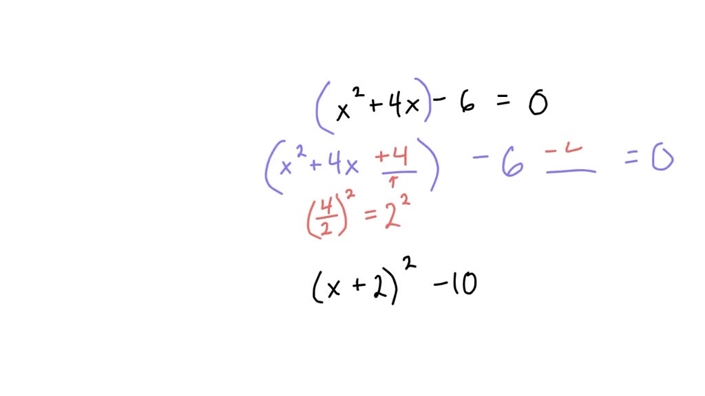 SOLVED: f(x) can be written in the form (x + m)² +n. m = 2 and n = -10 ...