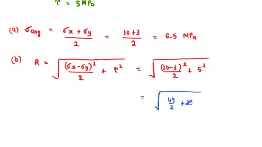 Construct the Mohr's circle for the below 3D stress cube. Find the ...