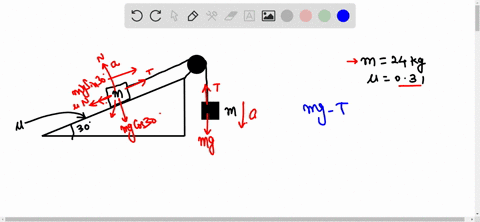in the figure two boxes each of mass 24 kg are at rest and connected as ...