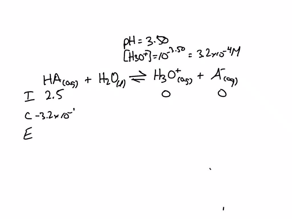 SOLVED If the 𝐾a of a monoprotic weak acid is 8.0×10−6, what is the pH of a 0.25 M solution of