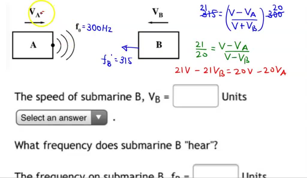 SOLVED: Two Submarines A And B Are Approaching Each Other Along ...