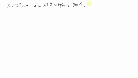 a-glass-capillary-tube-having-a-radius-of-35-m-and-the-surface-tension-of-water-as-727-mnm-calculate-the-height-of-capillary-rise-in-the-tube-assume-0-convert-the-result-into-resultant-energ-22971