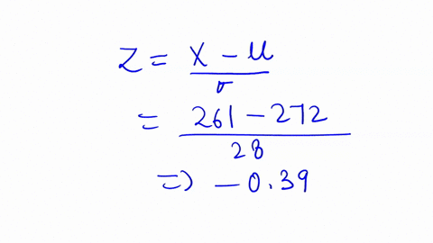 suppose-the-lengths-of-the-pregnancies-of-a-certain-animal-are-approximately-normally-distributed-with-mean-mu-equals-272-days-and-standard-deviation-sigma-equals-28-days-complete-parts-a-th-18744