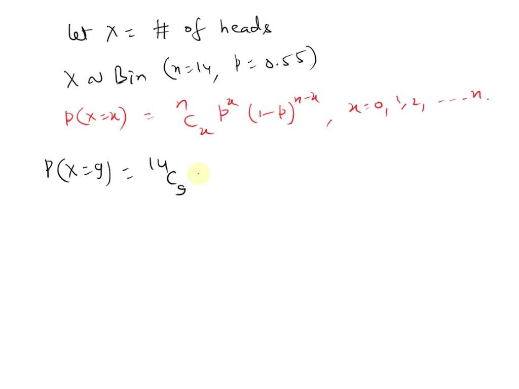 A weighted coin has a 0.55 probability of landing on heads. If you toss ...