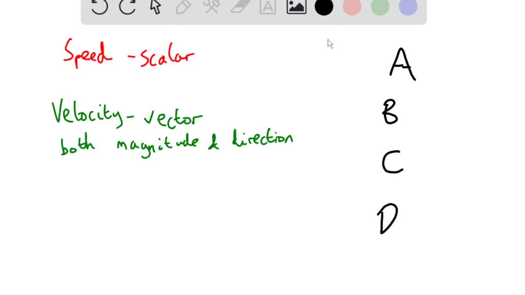 Which pair of sentences is describing the same velocity? A. A car is