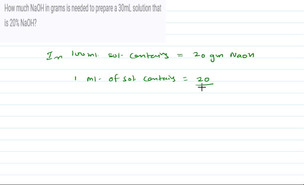 SOLVED: A student wants to prepare 0.40 L of a 0.1 M solution of NaOH