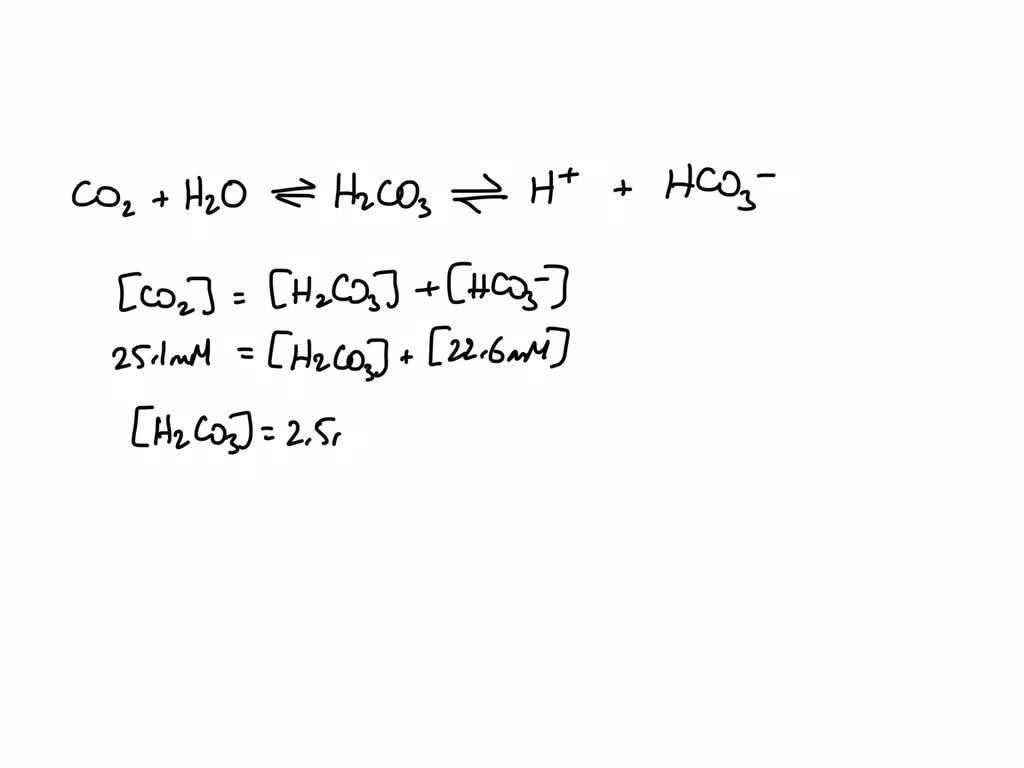 SOLVED: Calculate the pH of a blood plasma sample with a total CO2 ...