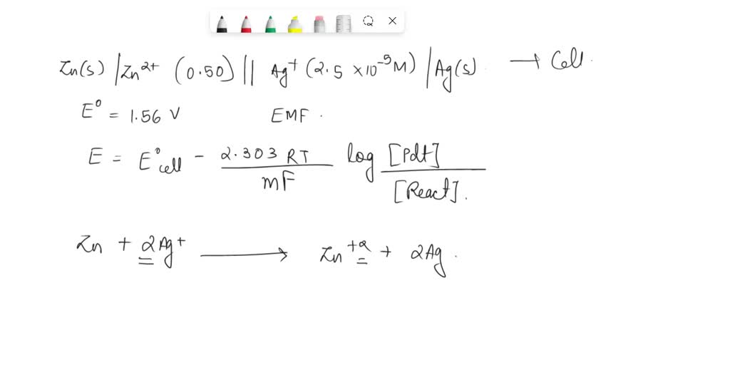 SOLVED What is the cell potential at 25oC for the following galvanic
