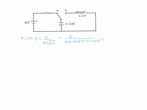 the-switch-in-the-accompanying-figure-is-connected-to-position-for-a-long-time-interval-t0the-switch-is-thrown-to-position-b-after-this-time-what-are-the-frequency-of-oscillations-in-the-lc-78888