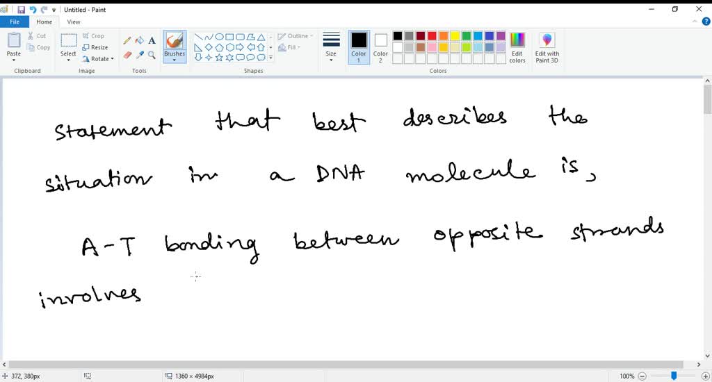 SOLVED: Which statement below best describes the situation in a DNA ...