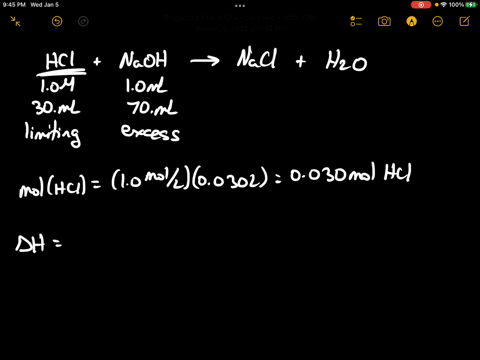 consider-the-molar-enthalpy-change-for-this-neutralization-reaction-hclaqnaohaqnaclaqh2olh573kjmol-we-mixed-30-ml-of-10-m-hcl-with-70-ml-of-10-m-naoh-what-is-the-theoretical-value-for-the-te-81867