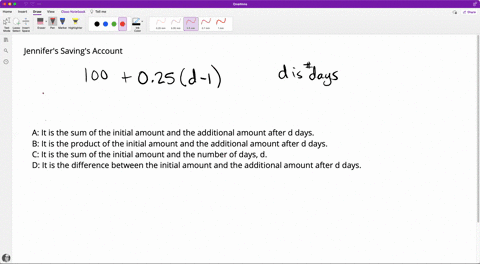 jennifer-receives-100-and-puts-it-into-her-savings-account-she-adds-025-to-the-account-each-day-for-a-number-of-days-d-after-that-she-writes-the-expression-100-025d-1-to-find-the-total-amoun-50002