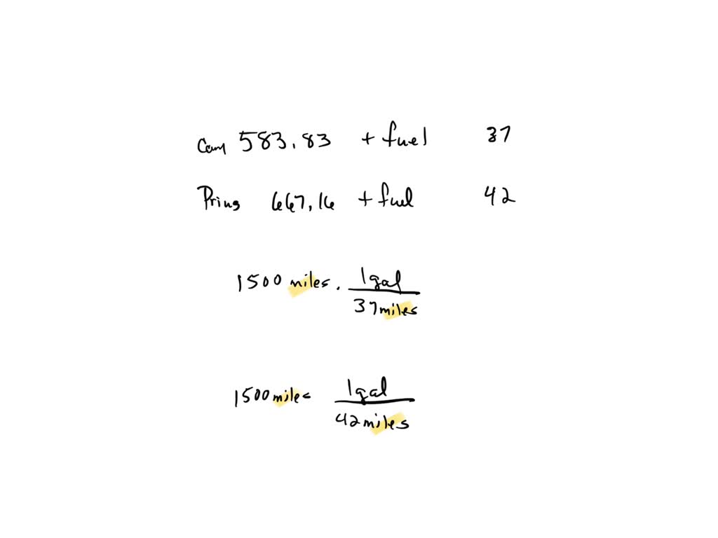 SOLVED In planning a Thanksgiving vacation, you want to rent a car for a week and travel the