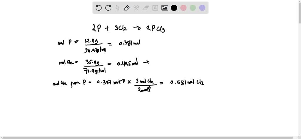 SOLVED: For the following reaction, 5.80 grams of chlorine gas are ...