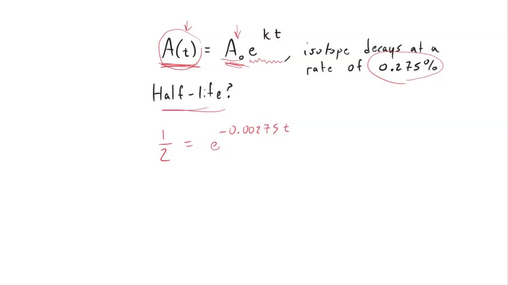 SOLVED: Solve the problem In the formula A(t) = Aoekt A is the amount ...