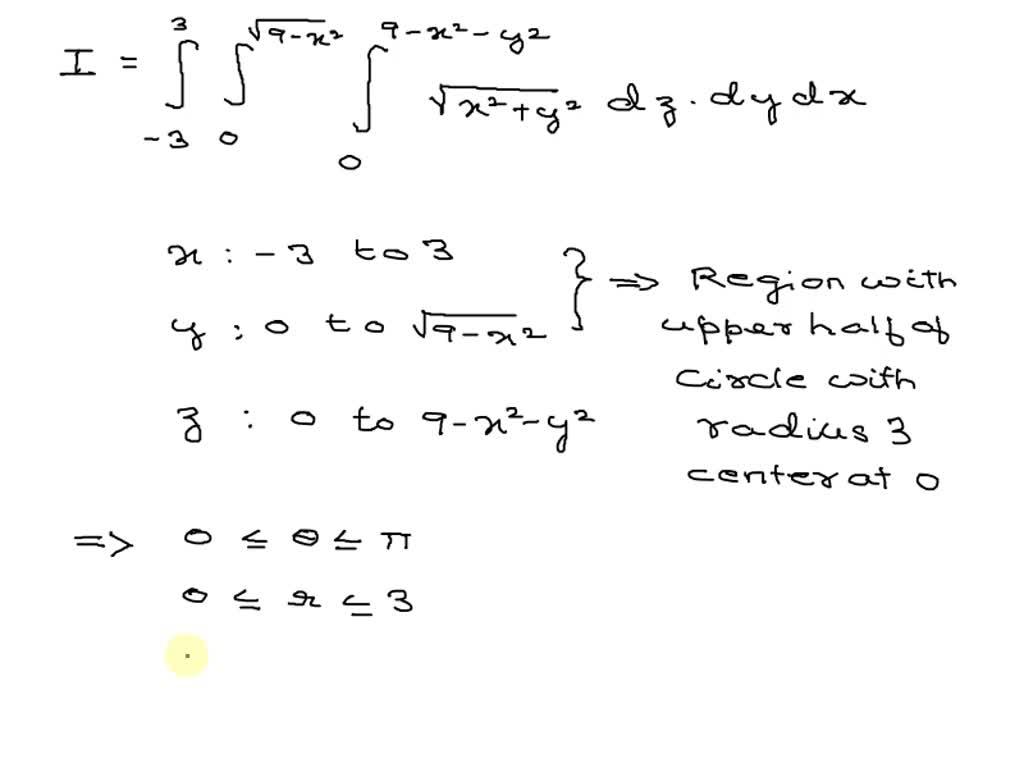 SOLVED: Evaluate the integral by changing to cylindrical coordinates 3 ...