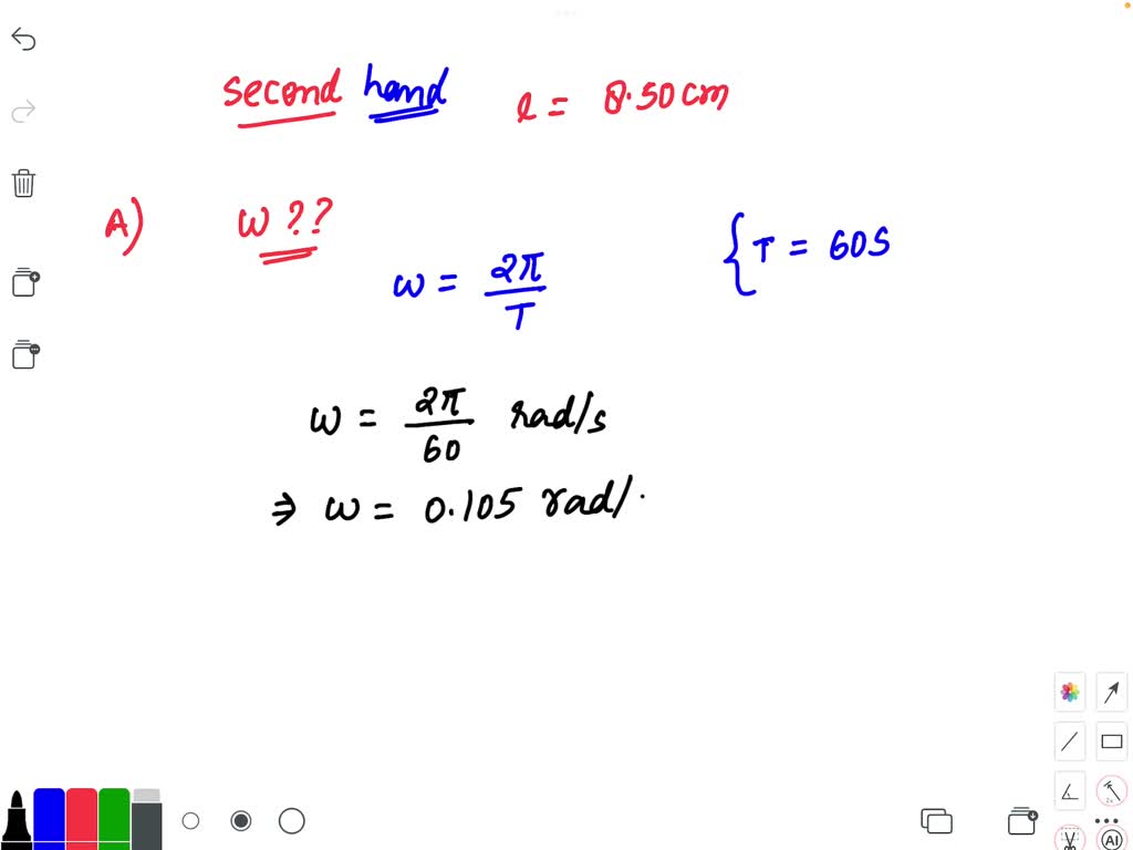 SOLVED The 8.50cmlong second hand on a watch rotates smoothly. Part