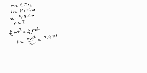 a-27-kg-block-slides-with-a-speed-of-14-ms-on-a-frictionless-horizontal-surface-until-it-encounters-a-spring-if-the-block-compresses-the-spring-48-cm-before-coming-to-rest-what-is-the-force-40098