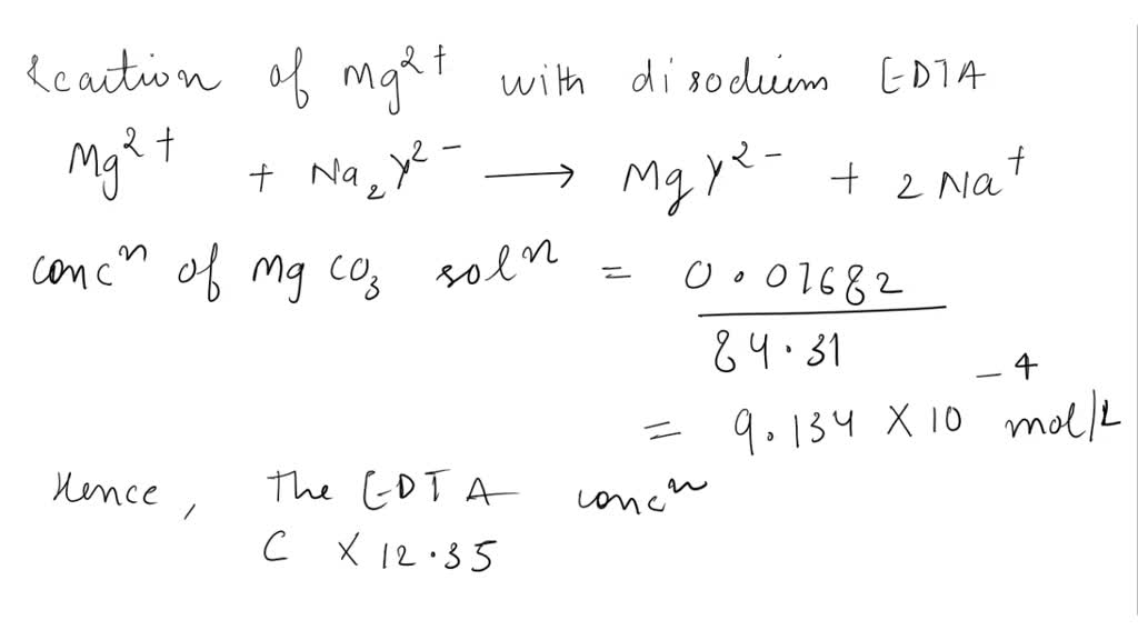 SOLVED Complexometric Titration 10 ML Of MgSO4 Was, 59 OFF