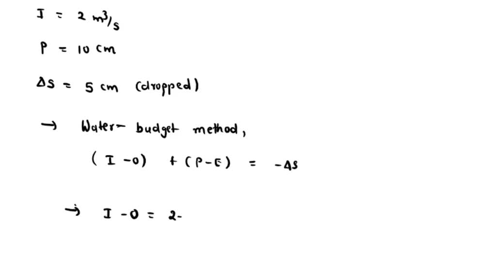 SOLVED Estimate the evaporation for a month for a lake with a surface