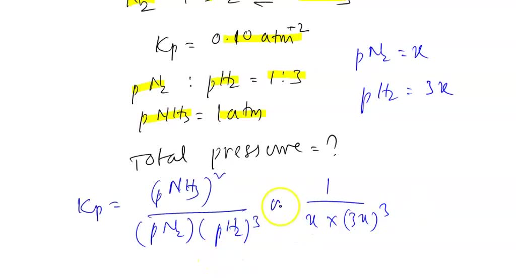 The Equilibrium Constant For The Ammonia Synthesis Reaction At 500 K ...